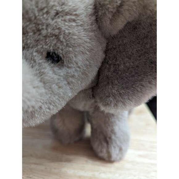 90s 24K Polar Puff Special Effects 8" gray stuffed elephant trunk up good luck - Picture 3 of 6